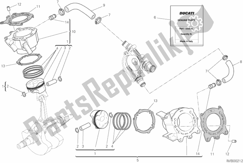 Tutte le parti per il Cilindri - Pistoni del Ducati Monster 821 Stealth 2020